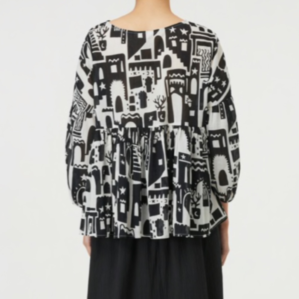 BRAND NEW Gorman Night light City Smock fit Cotton Blouse - Picture 4 of 5
